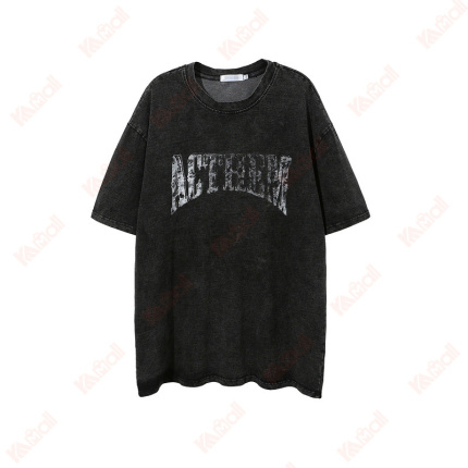 classic style letters pattern black t shirts